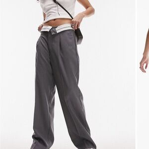 Foldover waist peg trousers